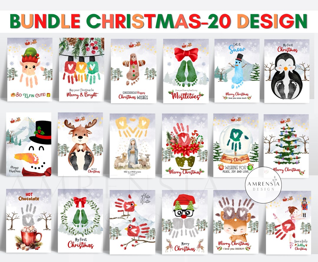 YLAB 32 Mini Biglietti Di Natale Per Bambini – Con Buste, 8,5x6 Cm, 4 Disegni: Pupazzo, Renna, Pinguino E Babbo Natale - 4