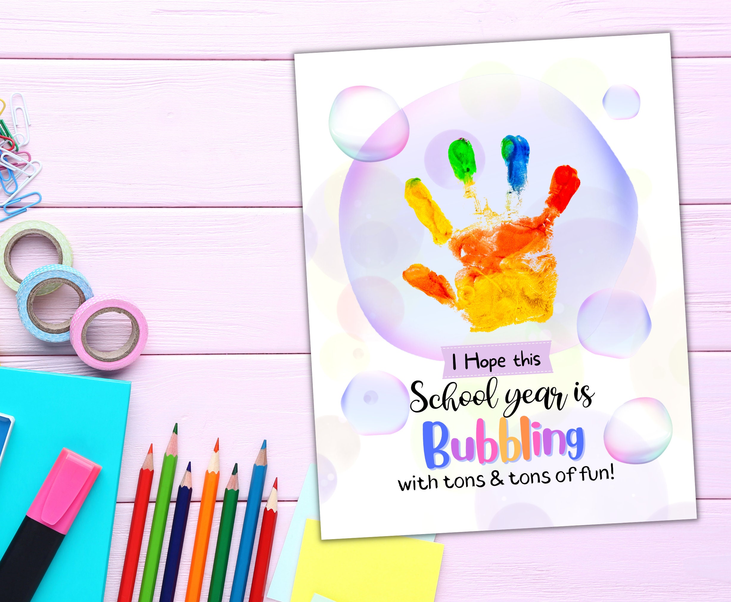 Handprint Art Craft First Day of School Preschool, Back to School ...