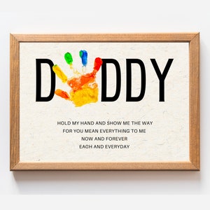 Gift for daddy, Father's day craft idea, Birthday Present for Daddy, preschool toddler baby  Handprint craft, Handprint art, memory keepsake
