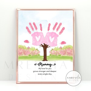 Regalo per la mamma 11Happy Mother's day Handprint art, artigianato per neonati, buona festa della mamma, attività fai da te per bambini in età prescolare