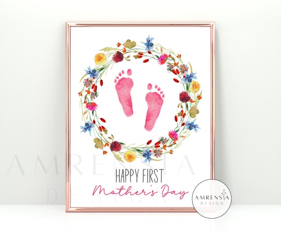 Footprint Art Mothers Day Craft Ideas For Infants Baby's