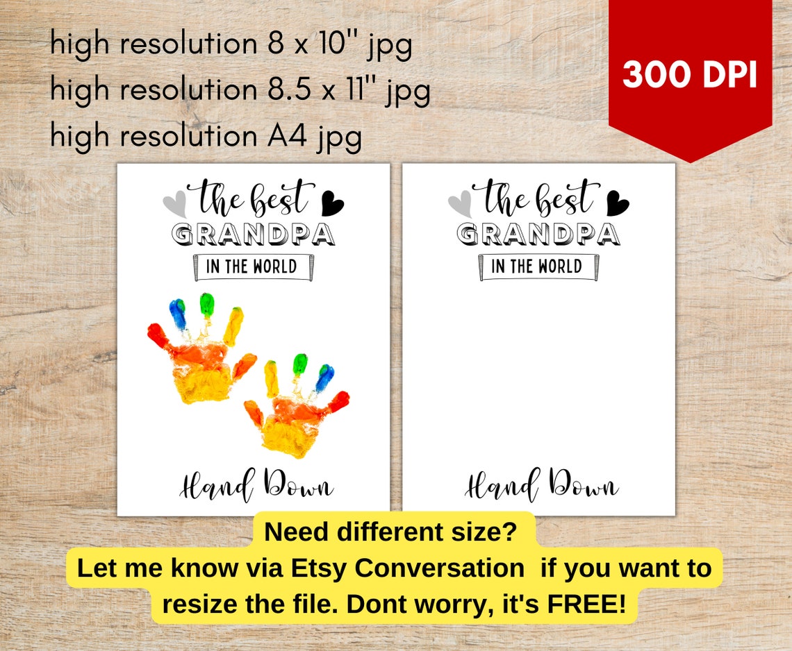 Grandpa's Gift Idea Printable Handprint Art Template is - Etsy