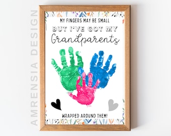 アート・デザイン・音楽 Meine Grosseltern / My Grandparents Gift for Grandparents, Handprint Art for Your Toddler