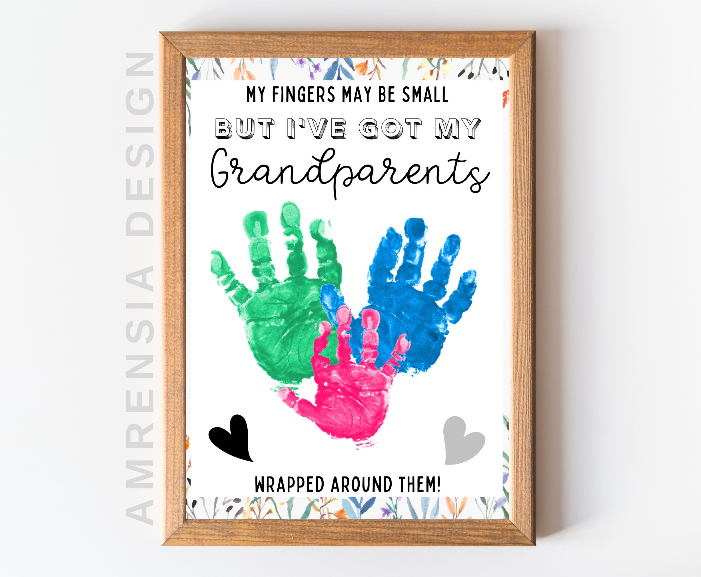 アート・デザイン・音楽 Meine Grosseltern / My Grandparents Gift for Grandparents, Handprint Art for Your Toddler