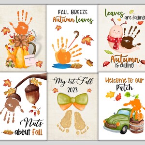 Fall Autumn Printable Handprint Footprint Art, Toddler Kids Baby ...