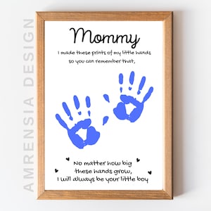 Mamas kleiner Junge Muttertag Gedicht Mama Mama Handabdruck Kunst Kinder Baby Kleinkind Andenken Handwerk DIY Geschenk Karte Print