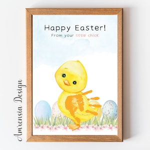 Happy Easter craft Handprint art template pour bébé enfants tout-petits PreK Daycare, artisanat souvenir, décor de Pâques
