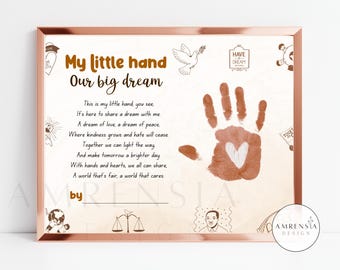 Black History Month | Handprint Craft Keepsake | Martin Luther King Day Handprint Art For Kids | Mlk Day Handprint Art | Diy Kid Craft