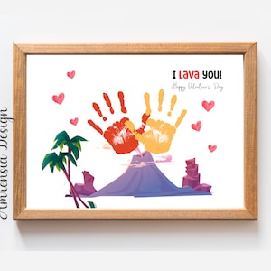 I lava you Handdruck Kunst, Valentinstag Druckvorlage für PreK, Kindergarten Kita, Valentinstag Andenken Basteln