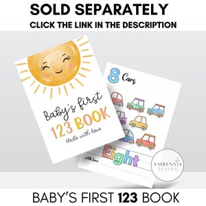 52 PAGES ABC Baby shower coloring book, Baby's First ABC Book, Sun theme Alphabet book, Baby shower game or activity, printable image 9
