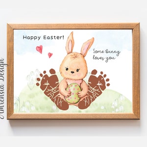 Certains lapins vous aiment, artisanat de Pâques Modèle d’art d’empreinte pour bébé enfants tout-petits PreK Garderie, artisanat souvenir, décor de Pâques