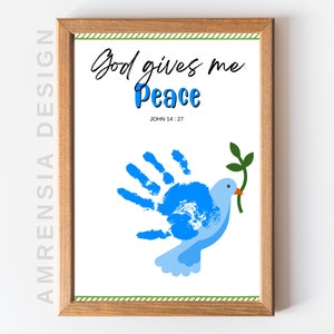God gives me peace, Sunday School Handprint, Christian Craft for Kids, School Prayer, Handprint Activities for Baby and toddlers