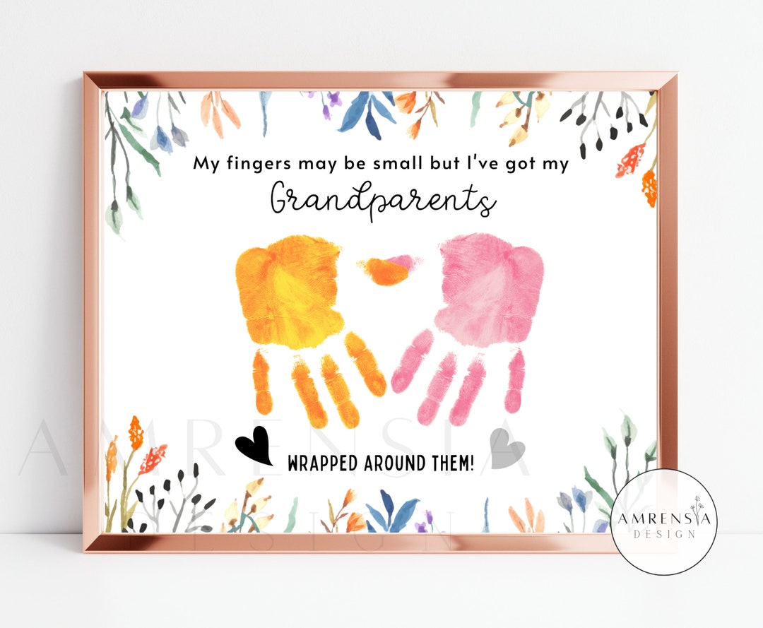 アート・デザイン・音楽 Meine Grosseltern / My Grandparents Grandparents Day Handprint Keepsake, Happy Grandparents Day
