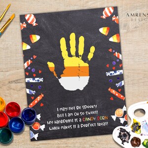 Handprint Art Candy Corn Poem Craft, Happy Halloween Keepsake Craft ...