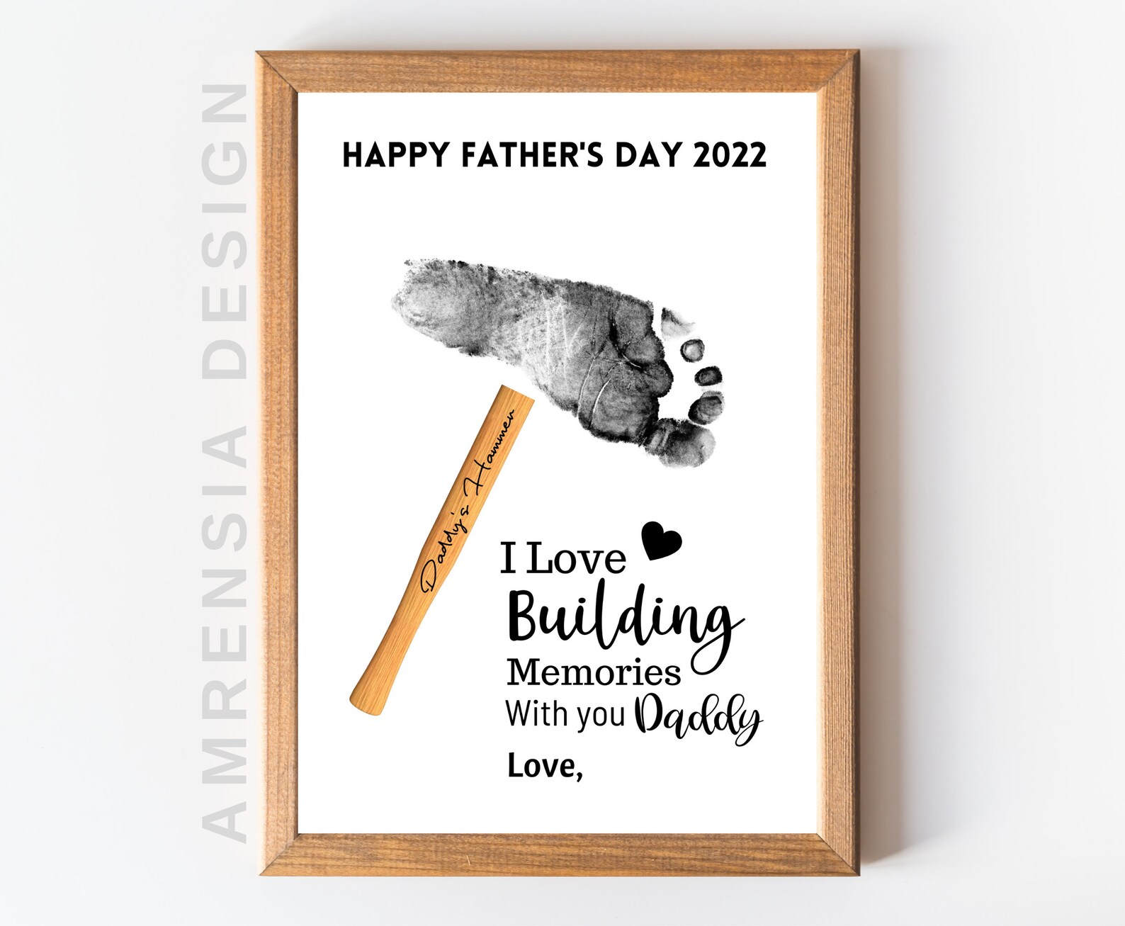 Hammer Footprint Art Father's Day Gift Birthday Gift for Etsy