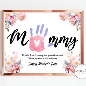 Ottimo regalo per mamma, mamma, mamma, felice festa della mamma, poesia di compleanno, stampa a mano con fiori, arte artigianale, fai da te, per bambini, bambino, biglietto ricordo floreale