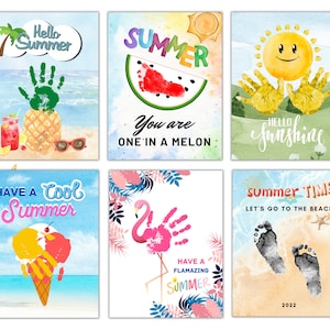 Bundle Summer Handprint Art, Summer printable craft for kid,Preschoolers, Daycare Activity, Summer Camp Activity