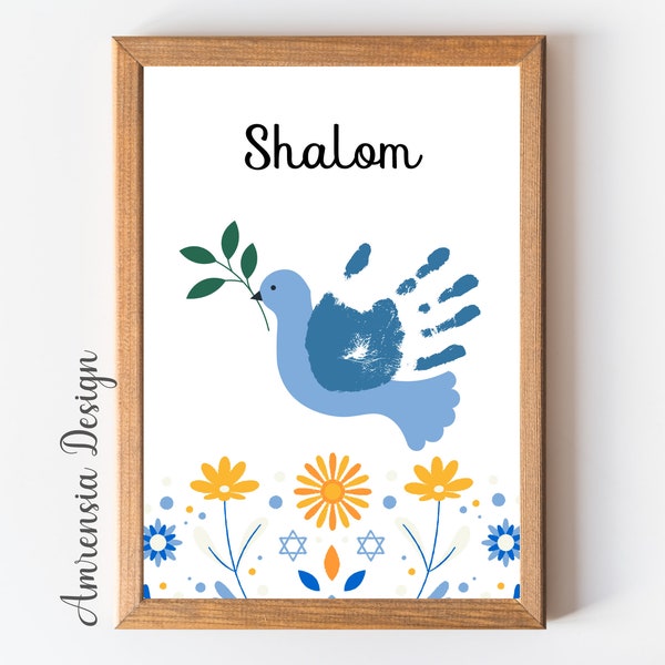 Hanukkah craft Handprint art template Printable  for Kid PreK, Preschool Kindergarten Daycare, keepsake craft