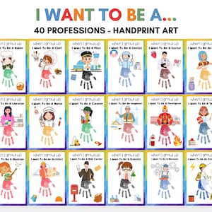 Handprint When I grow up I want to be, Handprint art for PreK, Preschool Kindergarten 1st Grade craft,  keepsake craft