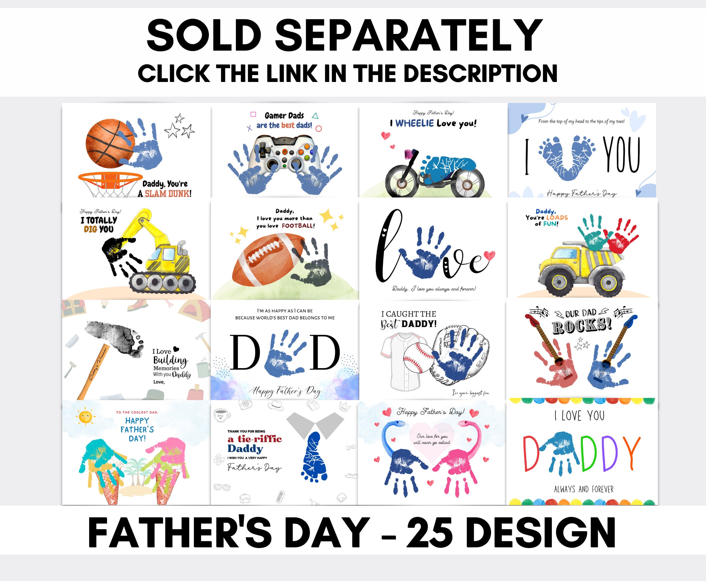 Ik DIG je helemaal, Vaderdag Handafdruk Aandenken Voor Vaderdag, DIY  Gepersonaliseerd aandenken Kaart cadeau Vader, Peuter Ambacht - Etsy België, image size:2454x2020