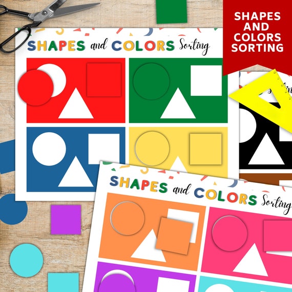 Shapes and Colors Sorting activity printable | Etsy