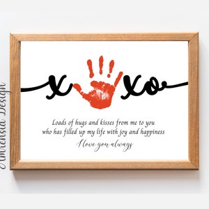 Xoxo Handprint, regalo per la festa della mamma, artigianato per bambini piccoli, regalo per la madre, festa della mamma felice, attività fai-da-te per bambini in età prescolare