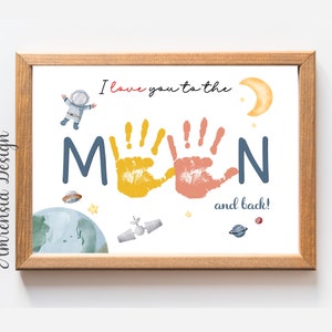 Ti amo fino alla luna, regalo per la festa della mamma, artigianato per bambini piccoli, regalo per la madre, festa della mamma felice, attività fai-da-te per bambini in età prescolare
