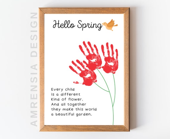Spring handprint crafts 2025