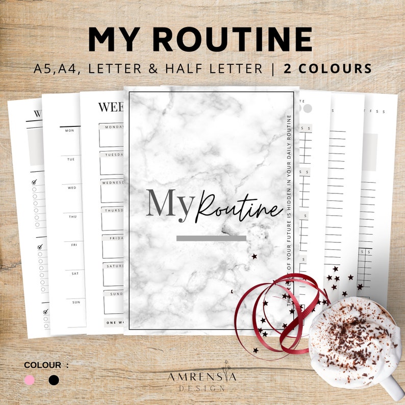 daily routine printable planner morning evening routine etsy