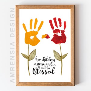 Muttertagsgeschenk Blume Idee Handabdruck Kunst Gedicht, Kleinkind Baby Kinder Vorschule Heimschule Kindergarten Aktivität Erinnerung Andenken Craft Art DIY Karte
