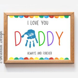 Je t'aime papa, souvenir de la fête des pères pour papa, cadeau de carte souvenir personnalisé bricolage papa, activités artisanales pour tout-petits
