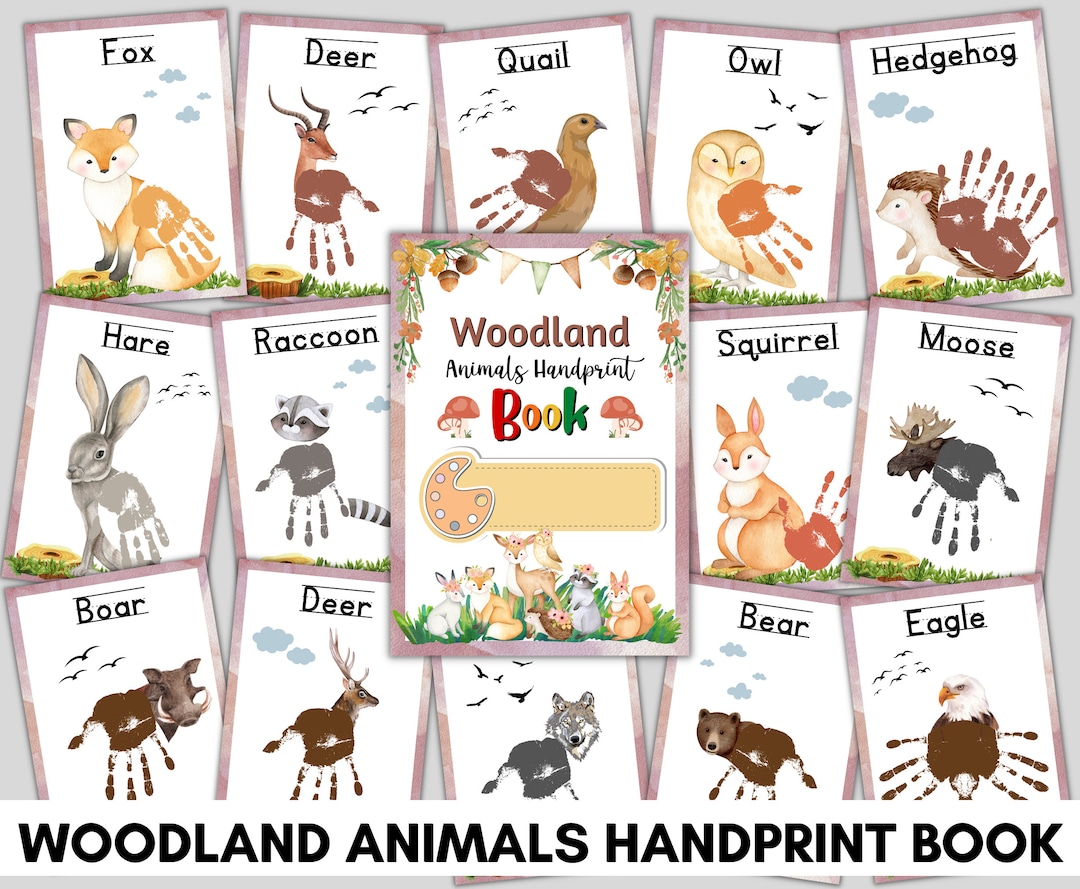 Woodland Animals Handprint Book Printable Handprint Art