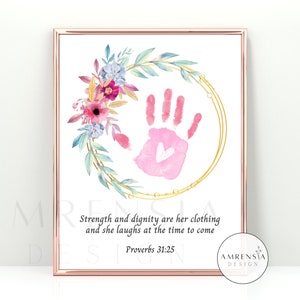 Versetto della Bibbia per la mamma, impronta artistica di felice festa della mamma, artigianato per neonati, buona festa della mamma, attività fai da te per bambini in età prescolare