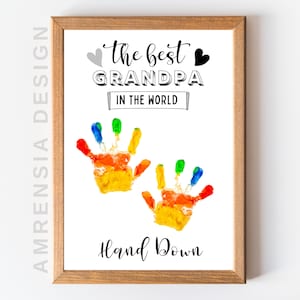 Grandpa's Gift Idea, Printable Handprint Art Template is Perfect for ...