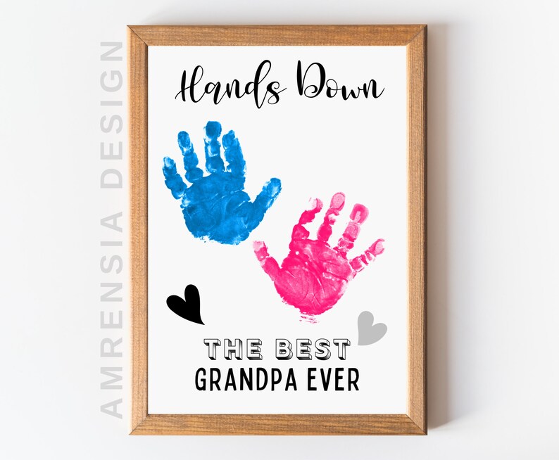 Grandpa's Gift Printable Handprint Art Template is - Etsy