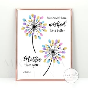 Löwenzahn-Fingerabdruck-Kunst Wir hätten uns keine bessere Mutter wünschen können als Ihre Fingerabdruck-Bastelkarte, ein Geschenk für Mama, direkter Download