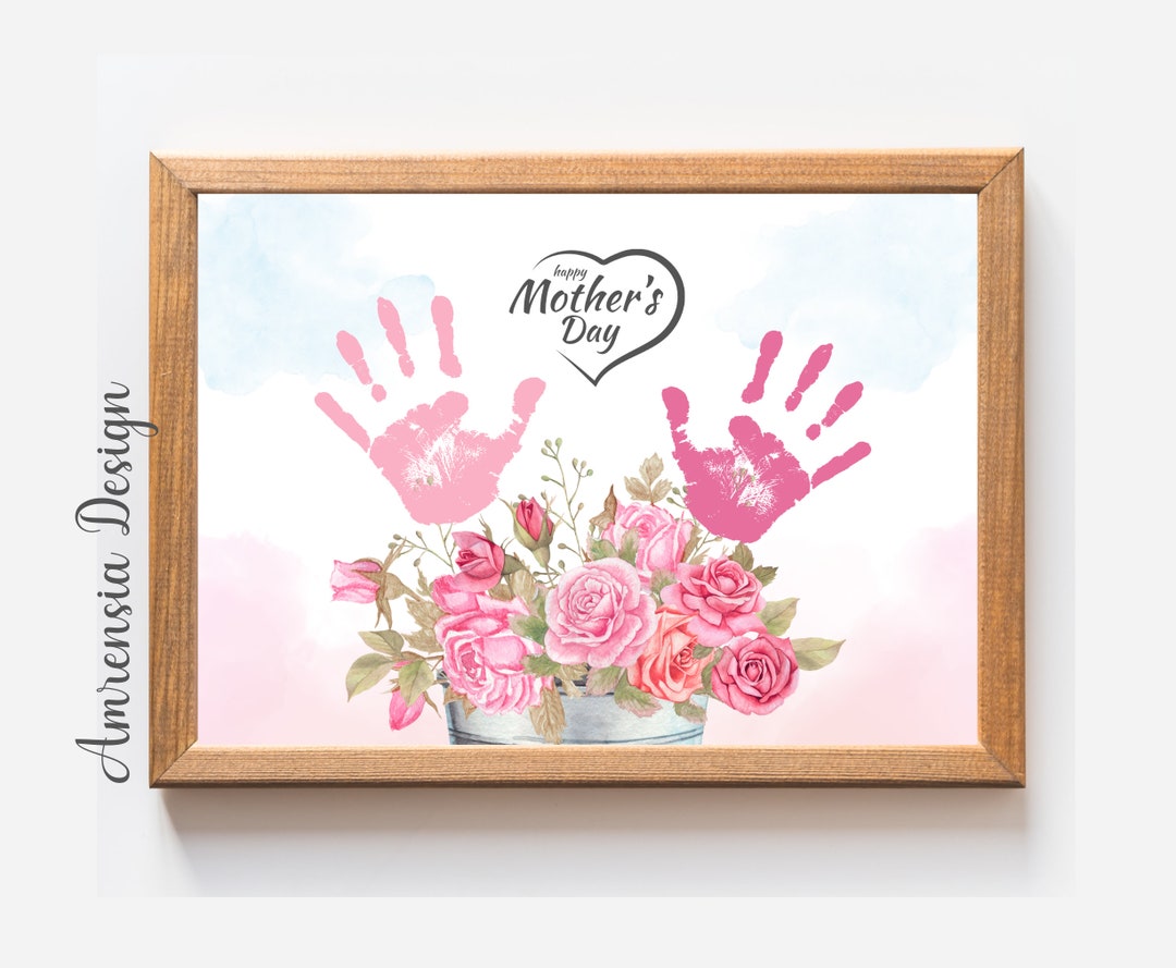 Flower Handprint Art, Mothers Day Gift, Baby Toddler Kids Craft, Gift ...