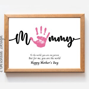 Mommy Handprint art, festa della mamma, artigianato per bambini piccoli, regalo per la madre, festa della mamma felice, attività fai da te per bambini in età prescolare
