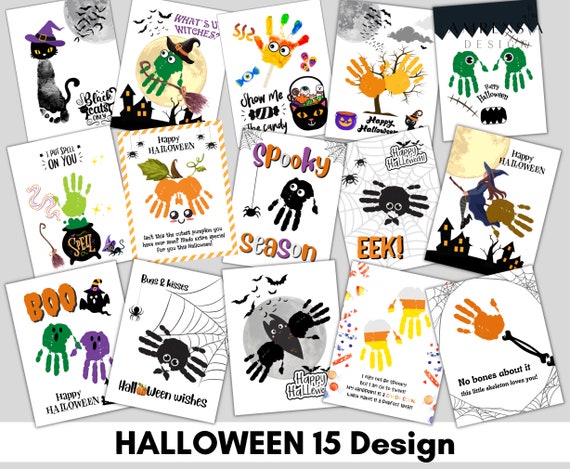 15 Design BUNDLE Handprint Footprint Arthappy Halloween