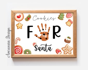 Weihnachten Handabdruck Art, Cookies für Santa Handabdruck Handwerk, Dekoration, Winter Handwerk für Baby, PreK, Vorschulandenken Handwerk