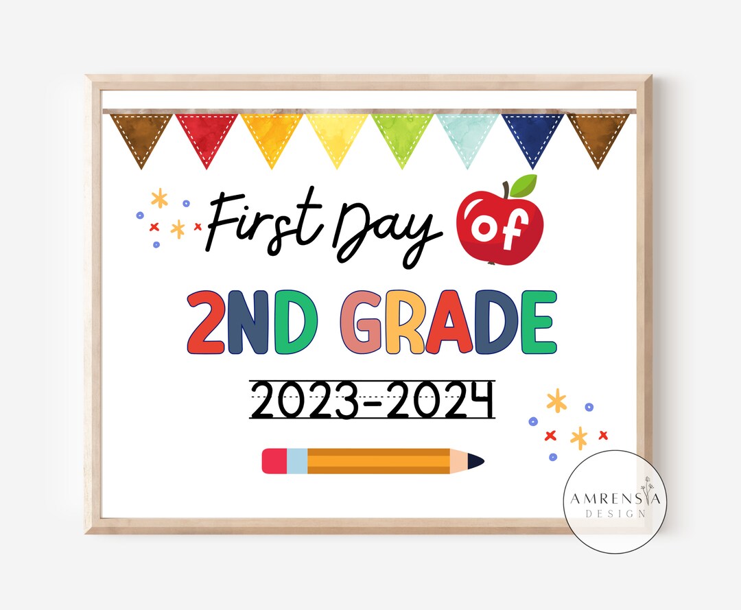 First Day of 2nd Grade Sign 2023 2024 - Il 1080xN.5038293906 Hiza 