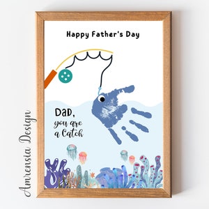 Papa tu es un attrape, souvenir de la fête des pères pour papa, cadeau de carte souvenir personnalisé bricolage papa, activités artisanales pour tout-petits