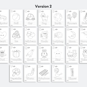 52 PAGES ABC Baby Shower Coloring Book, Baby's First ABC Book, Sun ...