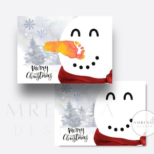 Arte de huellas de muñeco de nieve, manualidades de muñeco de nieve, decoración del hogar, manualidades de huellas de invierno para bebés, preescolar, manualidades de recuerdo preescolar