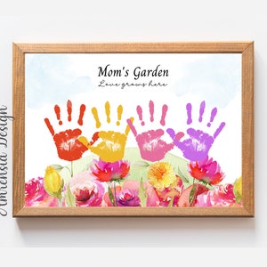 Impronta del giardino della mamma, regalo per la festa della mamma, artigianato per bambini piccoli, regalo per la madre, festa della mamma felice, attività fai-da-te per bambini in età prescolare