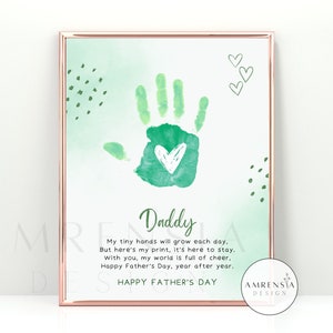 Poema doce para o papai feliz dia dos pais arte de impressão manual, presente de dia dos pais, presente de aniversário para o pai, lembrança de arte impressa à mão, bebê, artesanato infantil