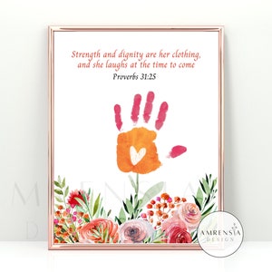 Versetto della Bibbia per la mamma, impronta artistica di felice festa della mamma, artigianato per neonati, buona festa della mamma, attività fai da te per bambini in età prescolare