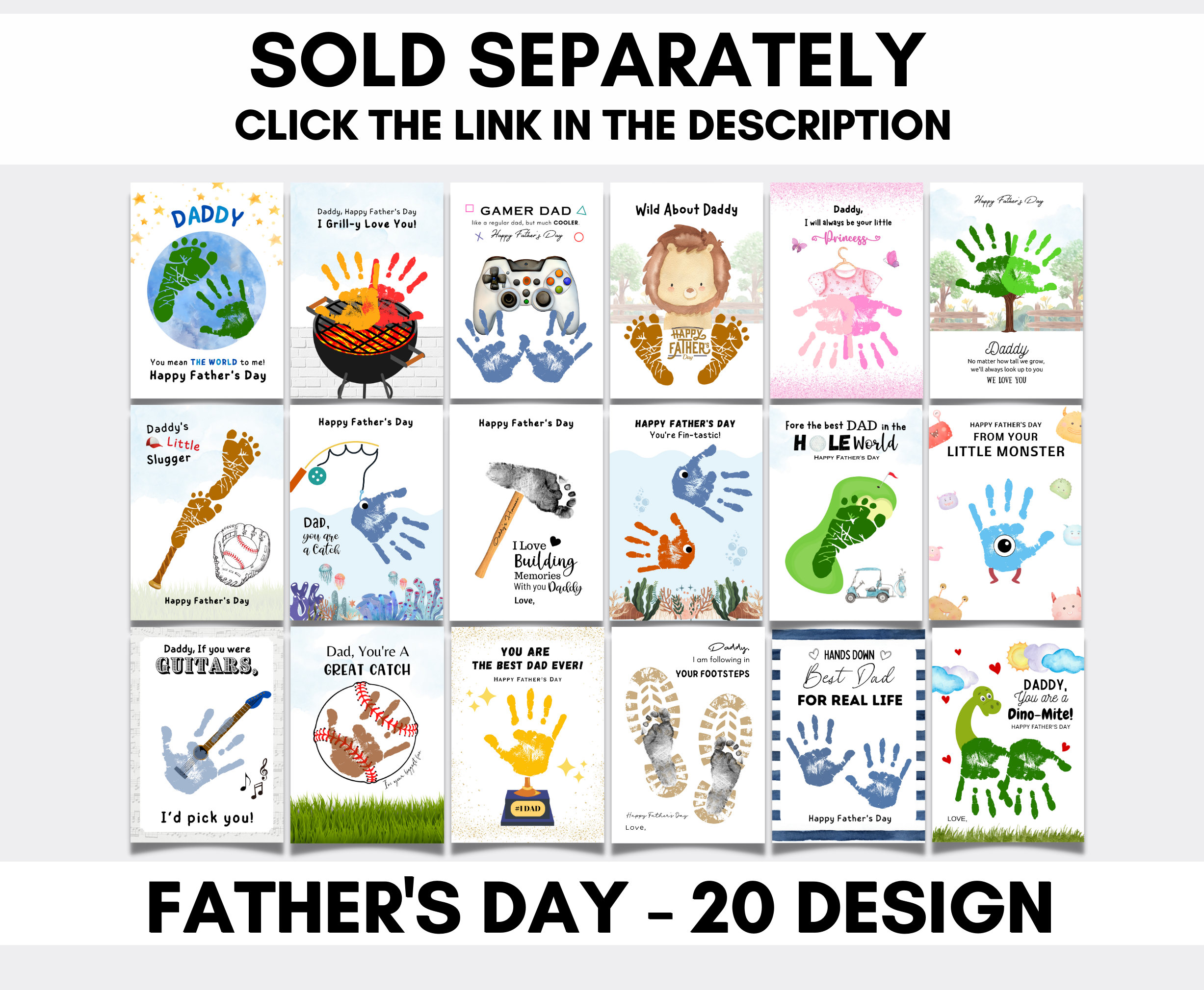 Ik DIG je helemaal, Vaderdag Handafdruk Aandenken Voor Vaderdag, DIY  Gepersonaliseerd aandenken Kaart cadeau Vader, Peuter Ambacht - Etsy België, image size:2454x2020