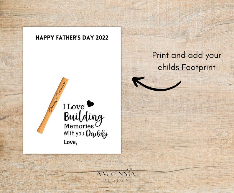 Hammer Footprint Art Father's Day Gift Birthday Gift for Etsy