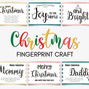 BÜNDEL Weihnachten Fingerabdruck, Winter Handwerk, Fingermalerei Kunst, Weihnachten Vorschule Kleinkind 1. Grad Handwerk, DIY Kind Handwerk
